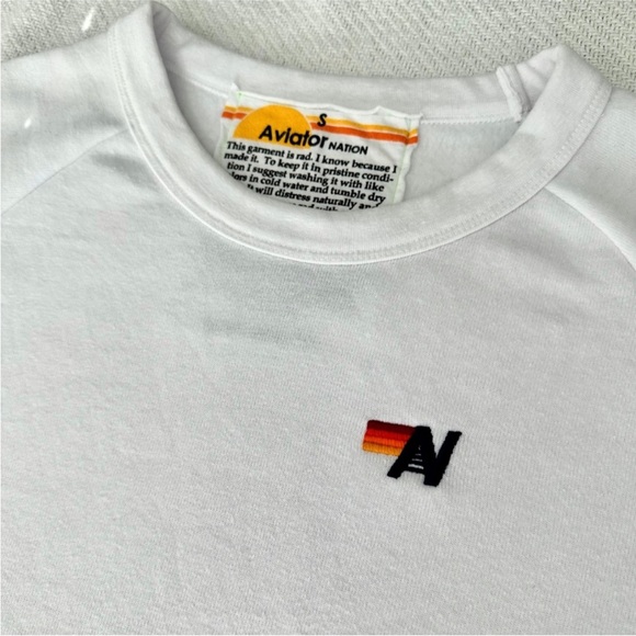 COPY - *READ DESCRIPTION* Aviator Nation Rainbow Stitch Sleeve White S - Picture 6 of 8
